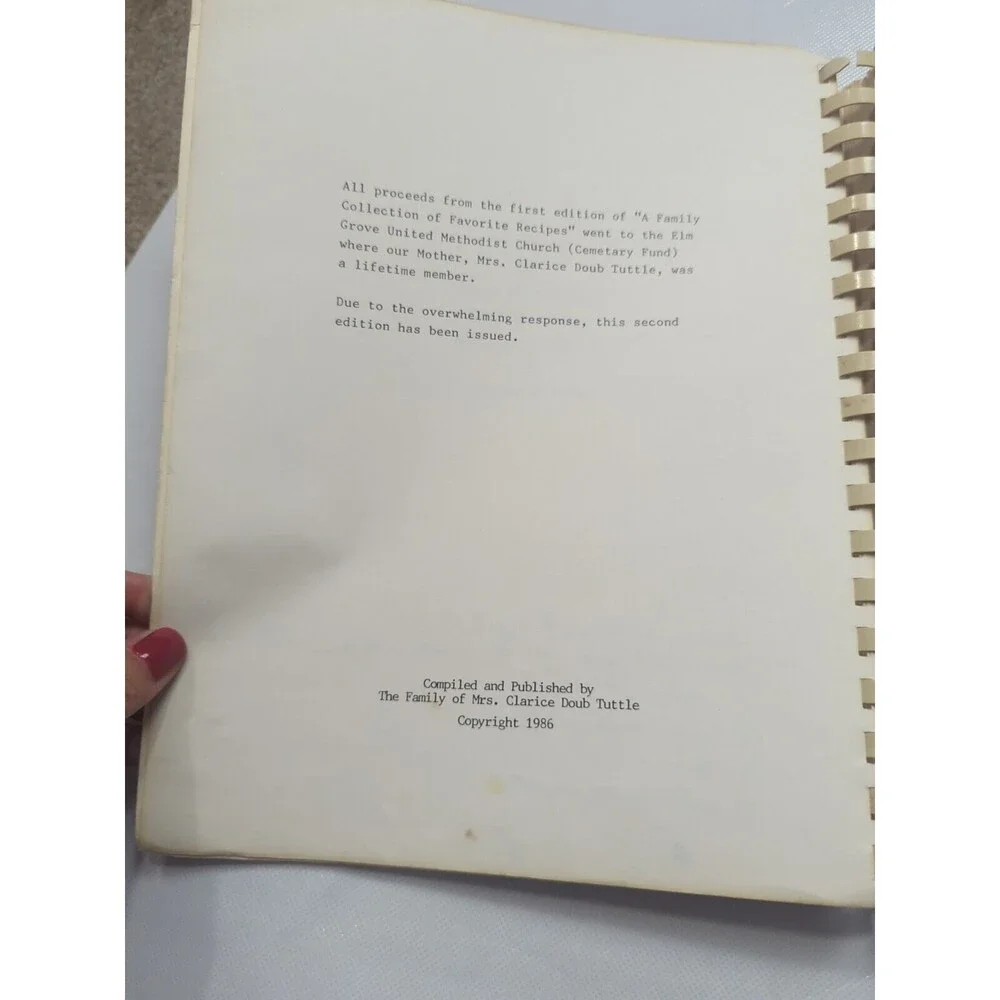Clarice Doub Tuttle Family Recipe‎ Book Pfafftown, NC Elm Grove United Methodist